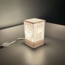 4-picture lithophane table lamp gift photo frame wall night light led base custom 3d photos cube 3d print model - Mito3D