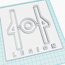 404th legione base sollevato lettera logo moda 404 patch torta stella guerre costume 3d print model - Mito3D