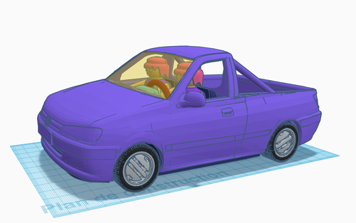 406 pickup playmobile size unique design Game miniature car because figurine playmobil auto wheel rims 3d print model - Mito3D
