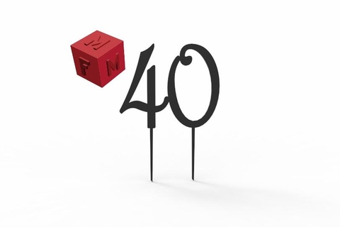 40 Kuchen Topper Caketopper Dekoration 40th Geburtstag 3d print model - Mito3D