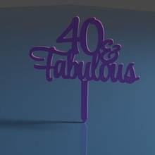 40 fabuloso pastel sombrero copa cumpleaños cuadragésimo 3d print model - Mito3D