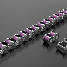 40 cadena de rodillos estándar ansi art la placa corrente rueda dentada conveyorchain rollerchain 3d print model - Mito3D