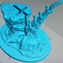 40k volant base tyranide paysage v2 3d print model - Mito3D