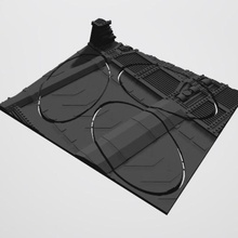 40k industriell Basen Tischwar magnetisch Tablett einfügen 3 90mm oval links Kriegshammer Kriegsspiel Base Miniaturen Anzeige Unendlichkeit 3d print model - Mito3D