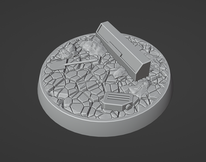 40mm cracked mud base weaponcase free sample stl 40k tabletop wargame bases warhammer terrain aos dnd 3d print model - Mito3D