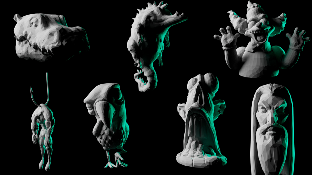41 low poly sculpts free characters lotr dragon 3D print model - Mito3D
