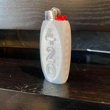 420 bic lighter cover fashion cannabis cigarette smoke bong pipe pot weed sleeve 3d print model - Mito3D