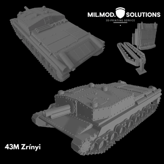 43m zr nyi commercial Licence Guerre mondiale ww2 ww1 Hongrie réservoir guerre Italie Allemagne obusier chasse armée table jeu boulonnage 3d print model - Mito3D