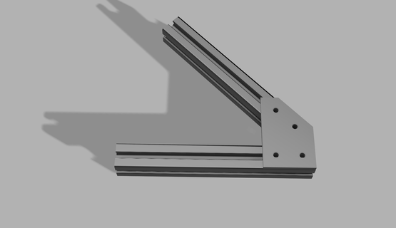 45 degré plat assiette 2020 extrusion aluminium angle connecteur libre 3d print model - Mito3D