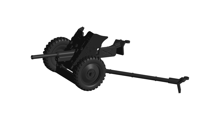 45 mm divisional gun game howitzer tank canon rocket launcher anti 3d print model - Mito3D