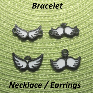 4 angel wings necklaces bracelets earrings jewelry bracelet necklace earring ears neck strap pendant art black white line wing angels ole 3d print model - Mito3D
