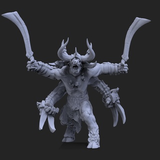 4 brazo Minotauro bestia gorgona gigante 3d print model - Mito3D