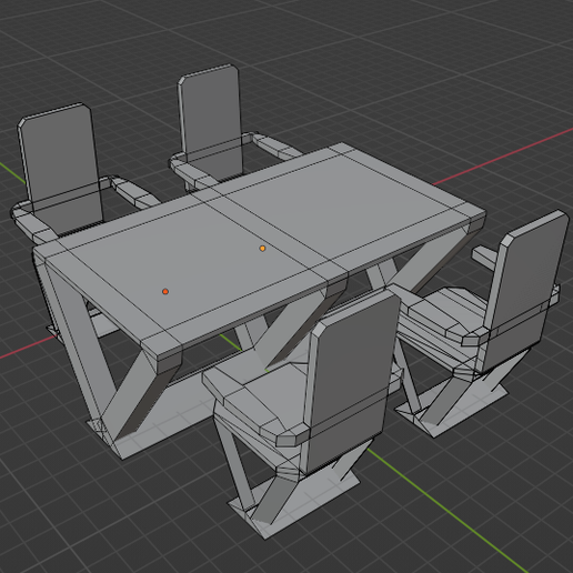 4 chair table 3D print model - Mito3D