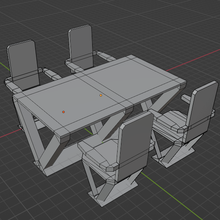 4 chair table 3d print model - Mito3D