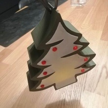 4 Natale albero scatola lampada 3d stampante decorazione ornamento neve Conservazione arredamento 3d print model - Mito3D