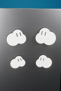 4 clouds - mario bros fridge magnets nintendo switch plant world decoration kitchen magnet cloud 3d print model - Mito3D