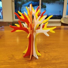 4 colors tree kit art pieces mount geometry color christmas 3d print model - Mito3D