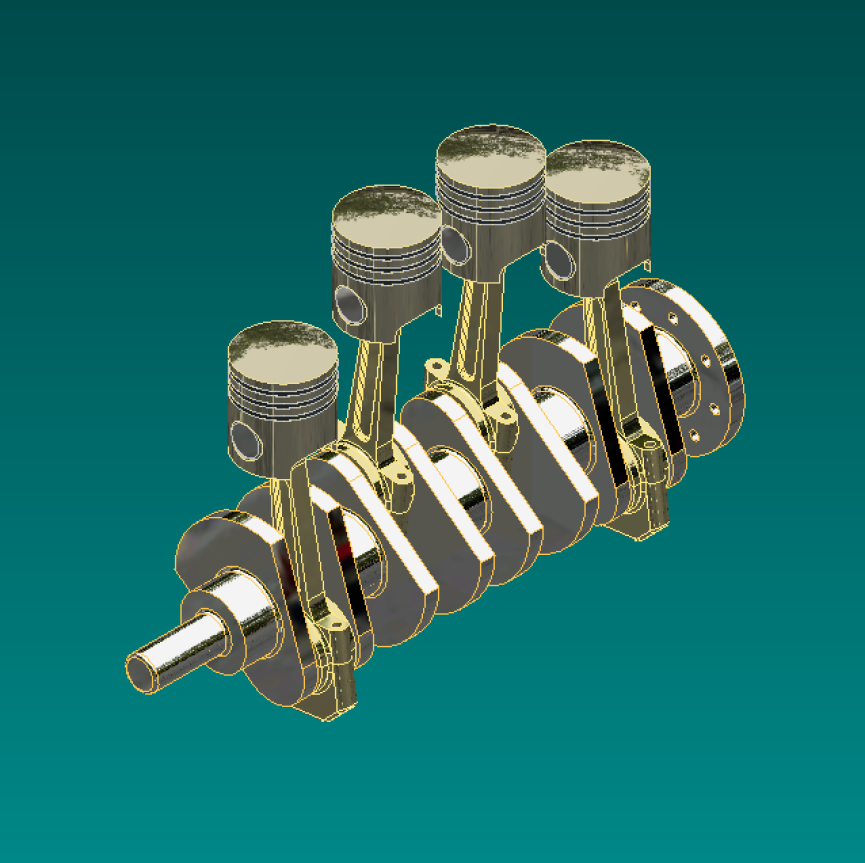 4 cylindre moteur moteurs 3D print model - Mito3D