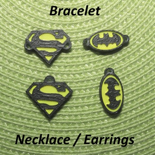 4 dc comics 1 necklaces bracelets earrings jewelry bracelet necklace earring ears neck strap pendant art black white line logo batman superman flash 3d print model - Mito3D