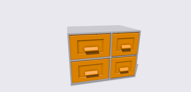 4 drawer storage box display container pull 3d print model - Mito3D