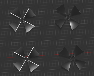 4 zumbido hélices 3d print model - Mito3D