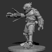 4 eye monster- android alien art aliens charachter character creature cybord cyborg dnd enemy mini monster owl robot rpg miniature science fiction scifi space tabletop gaming creatures 3d print model - Mito3D