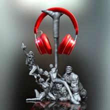 4 fantásticos auricular soporte fantástico superhéroes maravilla arte fan 3d print model - Mito3D