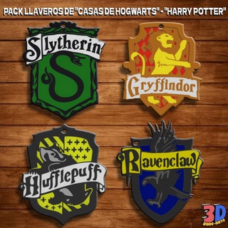 4 houses hogwarts keychain pack - harry potter - key chain  3d print model - Mito3D