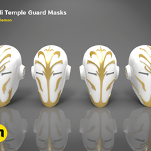 4 temple jedi gardien masques jeu starwars étoiles les guerres la force de garde le tuteur sécurité galactique coruscant cin drallig masque barre casque casques 3d print model - Mito3D