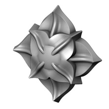 4 Yaprak haç biçiminde Corola çiçek rozet 3d Yazdır mod mimari oymacılık cnc süs Artcam dekorasyon Alçı alçıtaşı pervazlar Rahatlama yazdırılabilir Antik gül süslü ev 3d print model - Mito3D