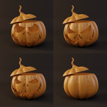 4 led halloween pumpkins box jack o' lantern pumpkin vegetable 3d print model - Mito3D