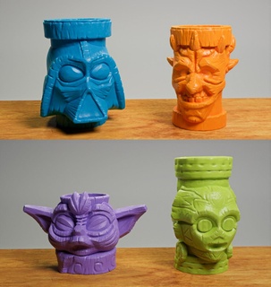 4 pack star wars tikki vases geek planter vase art cinema criative 3d print model - Mito3D