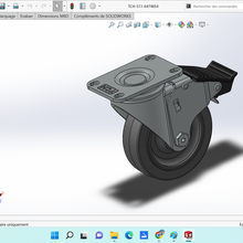 4 performa gray swivel caster brake 3d print model - Mito3D