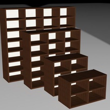 4 piece bookcase set home house interior design arquitecture 3dsmax furniture 3d print model - Mito3D