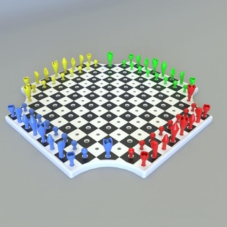 4 players chess 3d print model - Mito3D