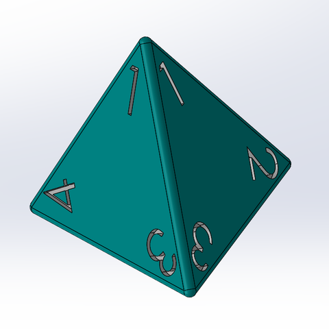 4 sided dice game sides 3D print model - Mito3D