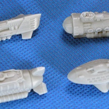 4 submarines underwater cities game 3d print model - Mito3D