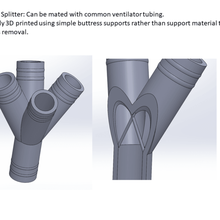 4 way ventilator splitter tool 3d print model - Mito3D