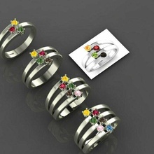 4 donne squillare 3dm stl render 3d Stampa modello anelli solitario sterlina stampabile diamante platino brillante nozze Fidanzamento gioiello gioielleria argento delicato luce oro 3d print model - Mito3D