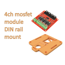 4ch mosfet module din rail mount tool 35mm bracket holder electronics 3d print model - Mito3D