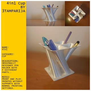 4in1 taza hogar casa diseño interior tazas florero floreros llave soporte llaves pequeña 3d print model - Mito3D