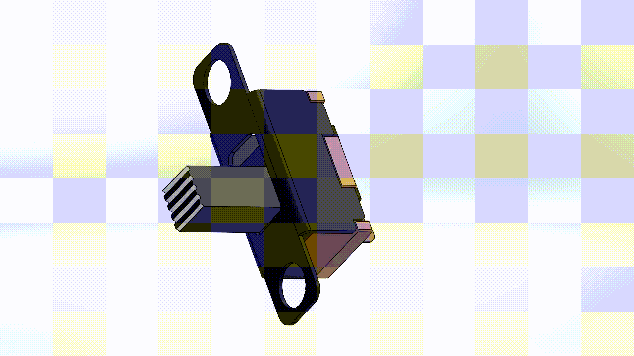 4mm diapositiva interruttore 3pin 1p2t pulsante 3 perni 3D print model - Mito3D
