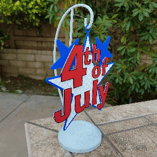 4th july hanging sign abbymath display hook hanger holder art summer independence day usa united gift decor decoration party celebration celebrate fun banner holiday holidays plaque happy 3d print model - Mito3D
