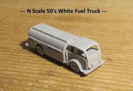 50's blanc PDG carburant camion échelle art modèles 3d print model - Mito3D
