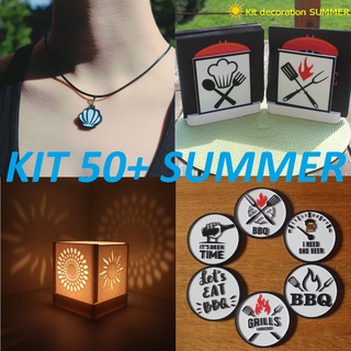 50+ summer decoration kit vacancy tree palm beach surf jewelry jewel bracelet necklace earrings ocean sun napkin photophore keychain candle 3d print model - Mito3D