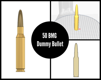 50 bmg dummy bullet glock airsoft military decor office prop 3d print model - Mito3D