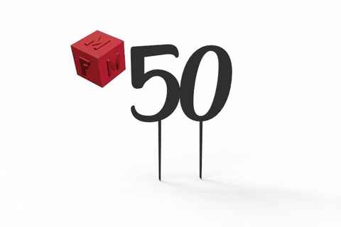 50 kek topper dekorasyon 50th doğum günü yıl 3d print model - Mito3D
