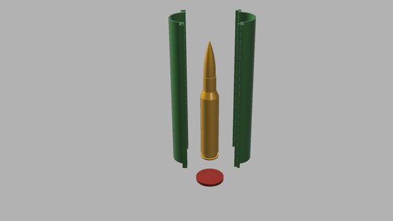 50 cal bullet candle mold silicone decoration vase resin 3d print model - Mito3D