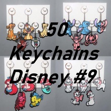 50 disney keychains 9 jewelry key ring keychain ornament decoration art characters christmas halloween mickey minnie marie cats mermaid ariel bolster ocean lion king stitch winnie 3d print model - Mito3D