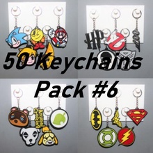 50 keychains 6 jewelry key ring keychain ornament decoration art movie video game pack mario sonic animal crossing hp dc comics 3d print model - Mito3D